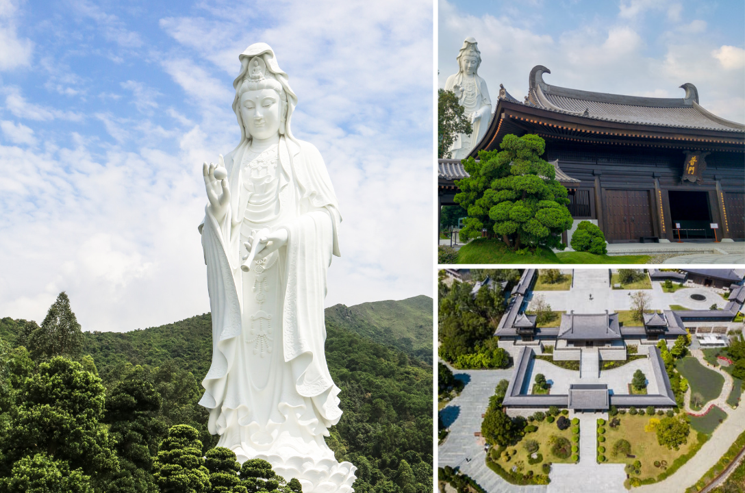 ไม่ว่าจะมองจากมุมไหน ก็จะเห็นพระโพธิ์สัตว์กวนอิมได้อย่างชัดเจน