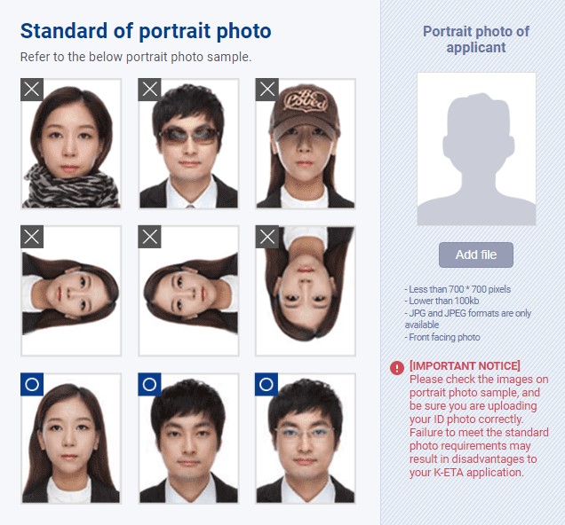 กฎการใช้รูปถ่ายสำหรับยื่นวีซ่า